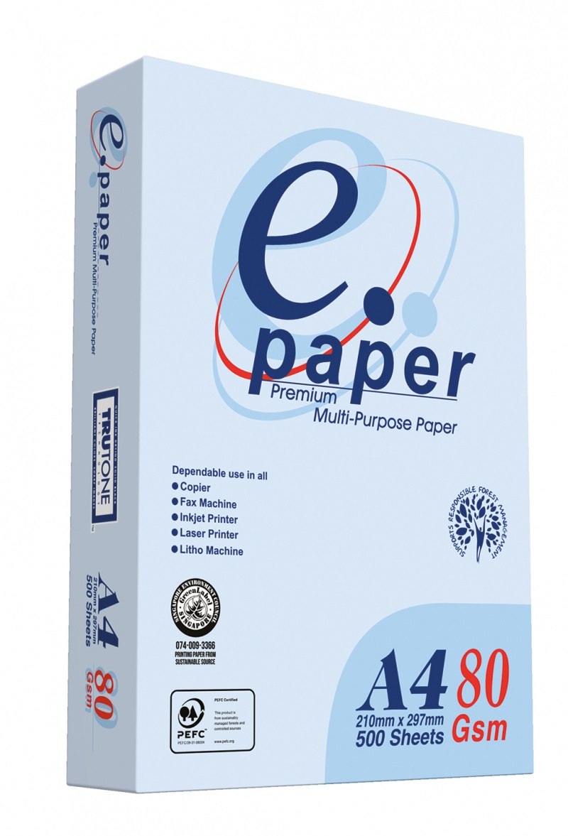 Папір для друку E PAPER COPY PAPER A4, 80 г/м2, 500 арк., білий
